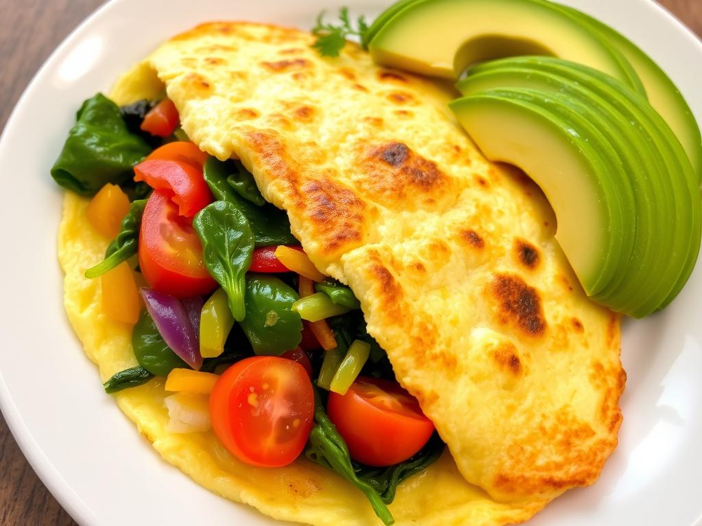 Omlet warzywny z awokado - zdrowe śniadanie na diecie Omlet warzywny z awokado - zdrowe śniadanie na diecie