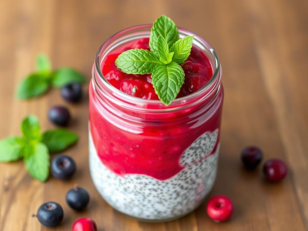 Pudding chia z musem owocowym - zdrowe śniadanie na diecie Pudding chia z musem owocowym - zdrowe śniadanie na diecie