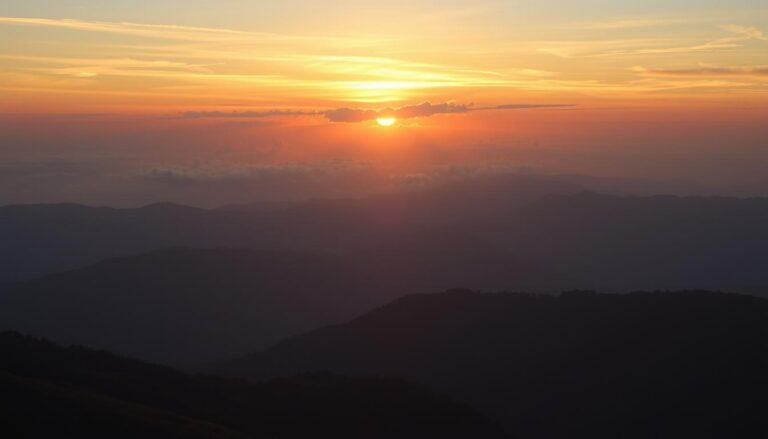Wschód słońca symbolizujący nowy początek i nadzieję na gorszy dzień