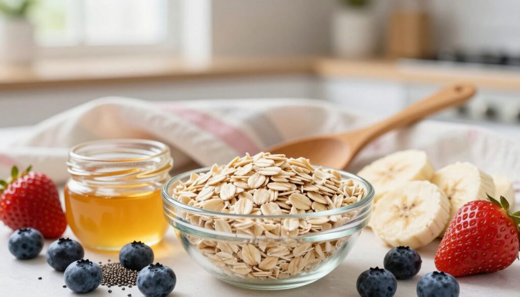 składniki do przygotowania owsianki
